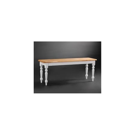 Boraam Industries Boraam Farmhouse Dining Bench - White And Natural Finish 36369